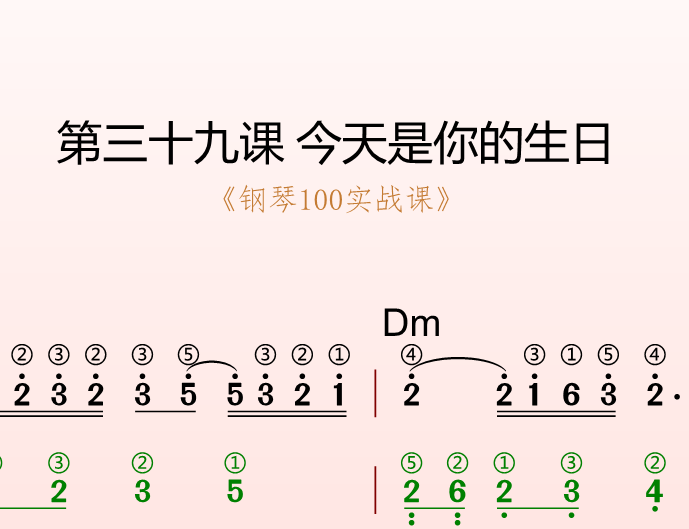 第三十九课 今天是你的生日《钢琴100实战课》-靠谱音乐课堂