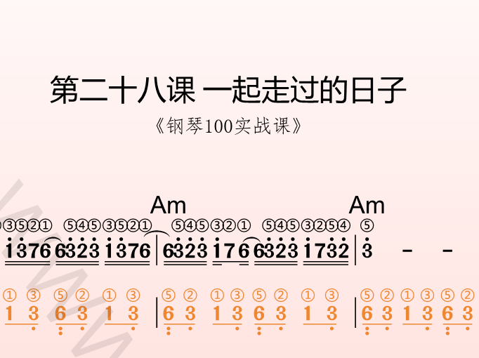 第二十八课 一起走过的日子《钢琴100实战课》-靠谱音乐课堂