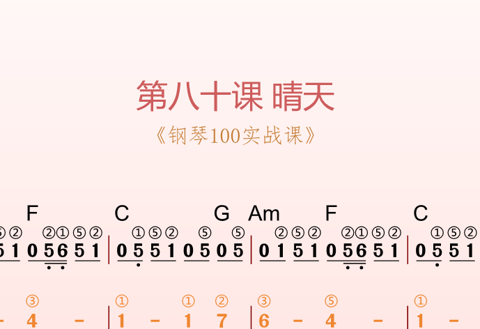 第八十课 晴天《钢琴100实战课》-靠谱音乐课堂